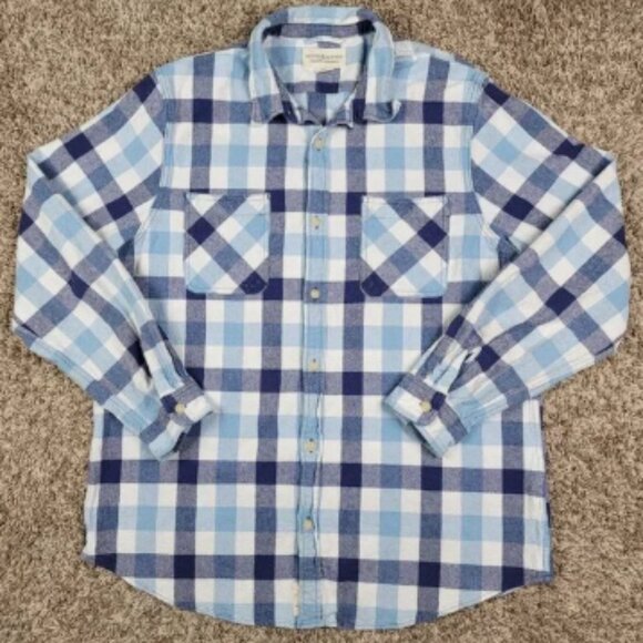 Ralph Lauren Denim & Supply‎ Shirt Men's XXL Chambray Button Plaid Long Sleeve - Picture 1 of 7